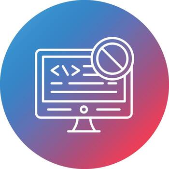 Code Block Line Gradient Circle Background Icon vector