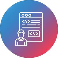 Citizen Developer Male Line Gradient Circle Background Icon vector