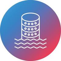 Data Lake Line Gradient Circle Background Icon vector