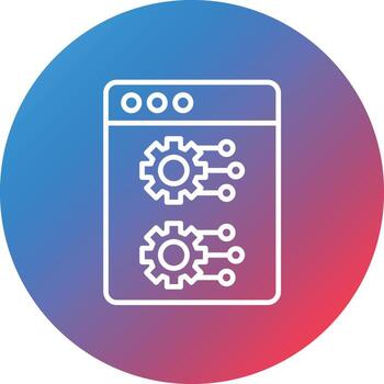 icono de fondo de círculo degradado de línea de funcionalidad vector