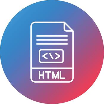HTML Line Gradient Circle Background Icon vector