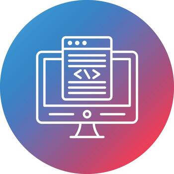 Front End Development Line Gradient Circle Background Icon vector