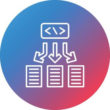 Framework Line Gradient Circle Background Icon vector