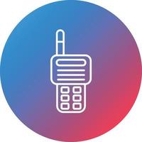 Two Way Radio Line Gradient Circle Background Icon vector