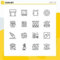 16 Thematic Vector Outlines and Editable Symbols of discount shopping gas computing energy Editable Vector Design Elements