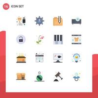 Set of 16 Vector Flat Colors on Grid for products devices production file data Editable Pack of Creative Vector Design Elements