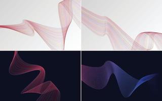 Boost your presentations with this set of 4 vector line backgrounds