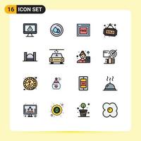 paquete de iconos de vector de stock de 16 signos y símbolos de línea para elementos de diseño de vector creativo editables de etiqueta de propiedad de acceso libre vendido cruzado