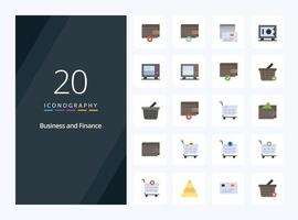 20 finanzas icono de color plano para presentación vector