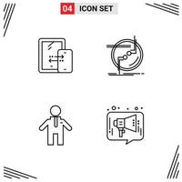 Universal Icon Symbols Group of 4 Modern Filledline Flat Colors of mobile man technology connection chat Editable Vector Design Elements