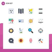 Flat Color Pack of 16 Universal Symbols of detection banking speaker analysis hardware Editable Pack of Creative Vector Design Elements