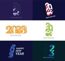 Big Set of 2023 Happy New Year logo text design 2023 number design template vector