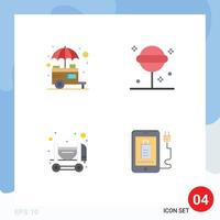 Pack of 4 creative Flat Icons of food concrete street halloween mixer Editable Vector Design Elements