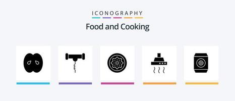 paquete de iconos de glifo de comida 5 que incluye cocina. comida. cigüeña. beber. kiwi. diseño de iconos creativos vector