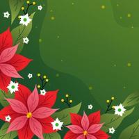 Red Poinsettias Flower Background vector