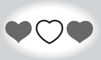 Collection of heart illustrations set vector