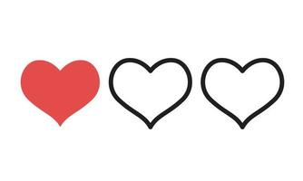 Collection of heart illustrations, love vector