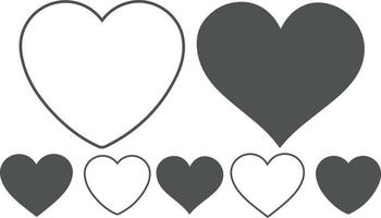 Collection of heart illustrations, Love symbol icon set, love symbol vector