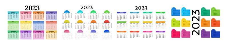 calendario para 2023 aislado en un fondo blanco vector