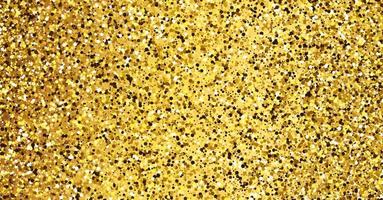 Golden glittering background with gold sparkles and glitter effect. Banner design. Empty space for your text. Vector illustration