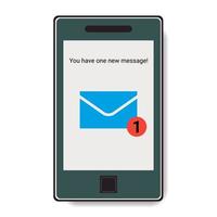 Mobile phone with incoming message. Vector illustration