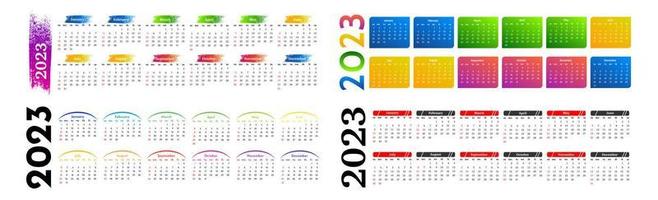 calendario para 2023 aislado en un fondo blanco vector