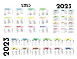 calendario para 2023 aislado en un fondo blanco vector