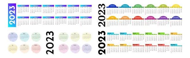 calendario para 2023 aislado en un fondo blanco vector