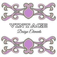 elementos de diseño caligráfico y decoración de página. elementos florales vintage púrpuras para el diseño. elementos de diseño decorativo vectorial. vector