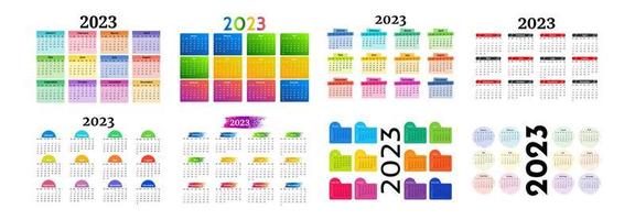 calendario para 2023 aislado en un fondo blanco vector