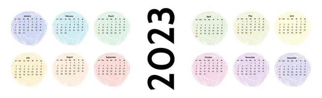 Calendar for 2023 isolated on a white background vector