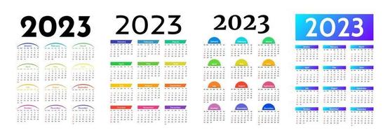 calendario para 2023 aislado en un fondo blanco vector