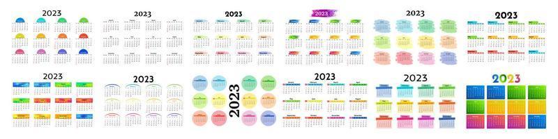 Calendar for 2023 isolated on a white background vector