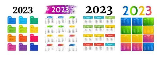 calendario para 2023 aislado en un fondo blanco vector