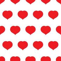 Seamless pattern with red hearts. Romantic love symbol of valentine day. Vector illustration