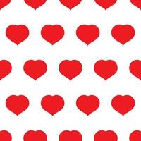 Seamless pattern with red hearts. Romantic love symbol of valentine day. Vector illustration