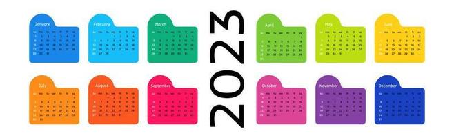 calendario para 2023 aislado en un fondo blanco vector