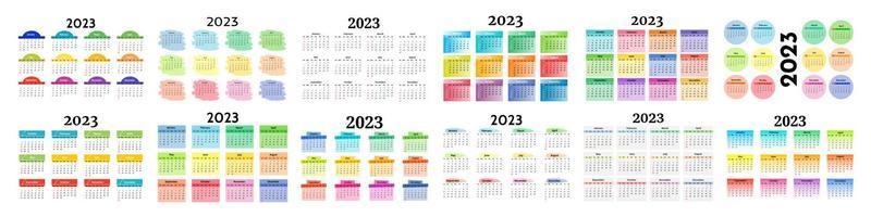 calendario para 2023 aislado en un fondo blanco vector