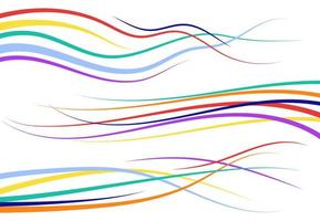 Set of abstract color curved lines. Wave design element. Vector illustration.