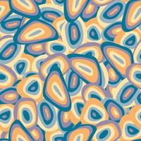 Seamless doodle pattern with coloured irregular hand drawn circles vector