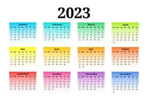 Calendar for 2023 isolated on a white background vector