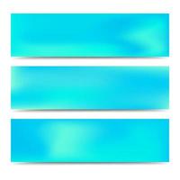 Smooth abstract blurred gradient blue banners set. Abstract Creative multicolored background. Vector illustration