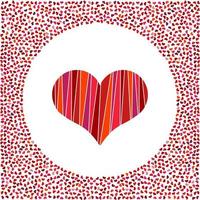 Red heart and little hearts around. Valentines Day background with many hearts on a white background. Symbol of Love Element for wedding Template. vector