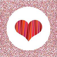 Red heart and little hearts around. Valentines Day background with many hearts on a white background. Symbol of Love Element for wedding Template. vector