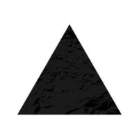 triángulo rayado. figura oscura con textura grunge angustiada aislada sobre fondo blanco. ilustración vectorial vector