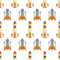Seamless pattern with space rocket. Vector illustration.