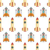 Seamless pattern with space rocket. Vector illustration.