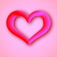Big red heart on a pink background. Symbol of Love. Vector illustration.