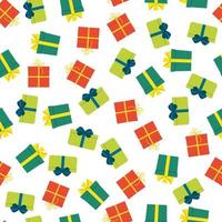 Seamless pattern with gift boxes. Vector illustration.