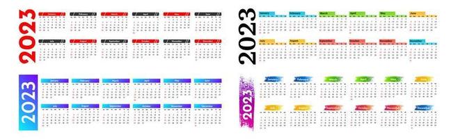 calendario para 2023 aislado en un fondo blanco vector